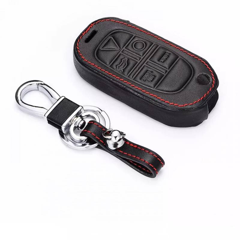 Leder Autoschlüssel Fall Remote Protector Cover Tasche Shell Schlüsselanhänger Zubehör 5 Tasten für Volvo XC90 S80 XC70 S60 V70 C30 C70 S40 von TATINE