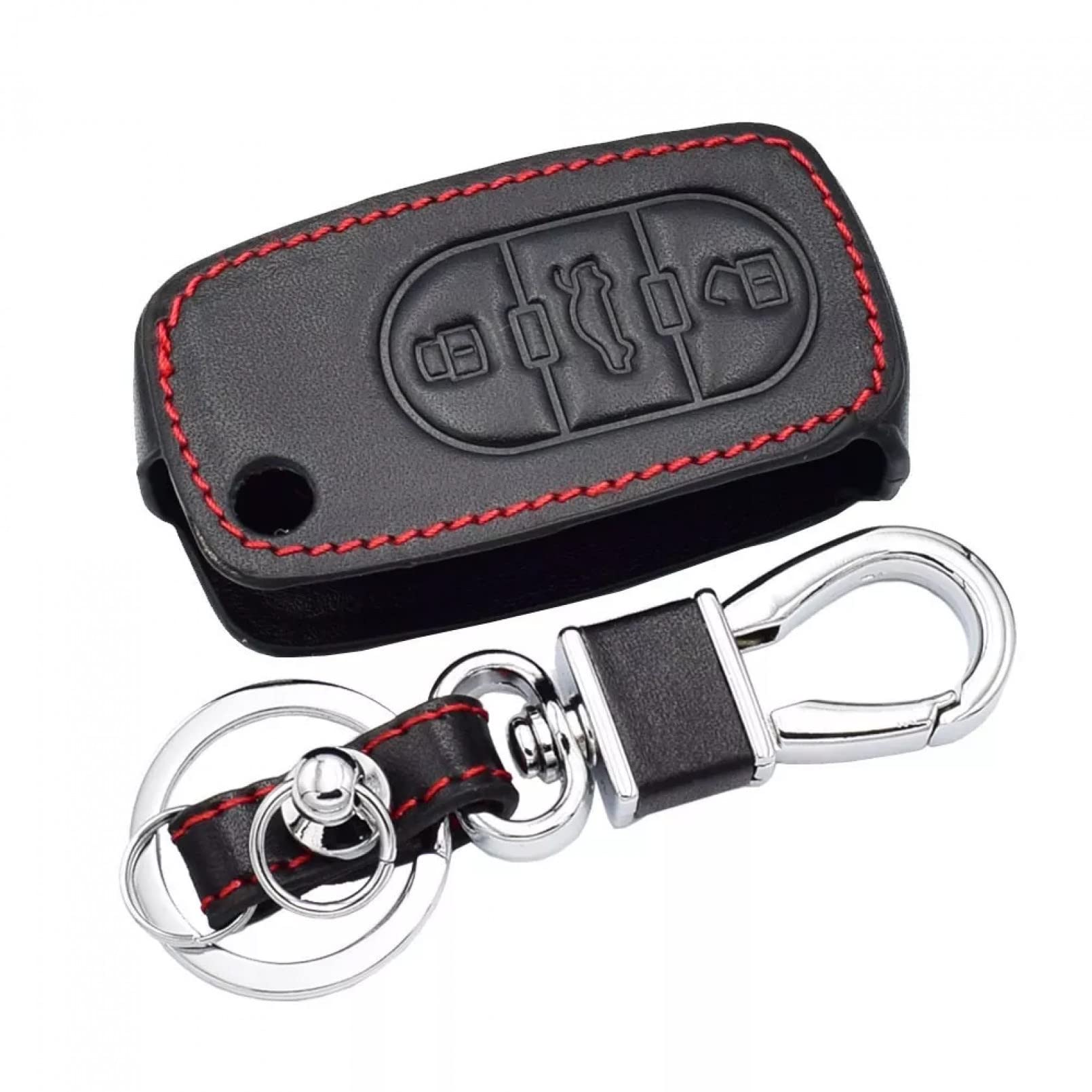 Leder Autoschlüssel Fall Remote Protector Cover Tasche Shell Schlüsselanhänger Zubehör für Audi A2 A3 A4 A6 von TATINE