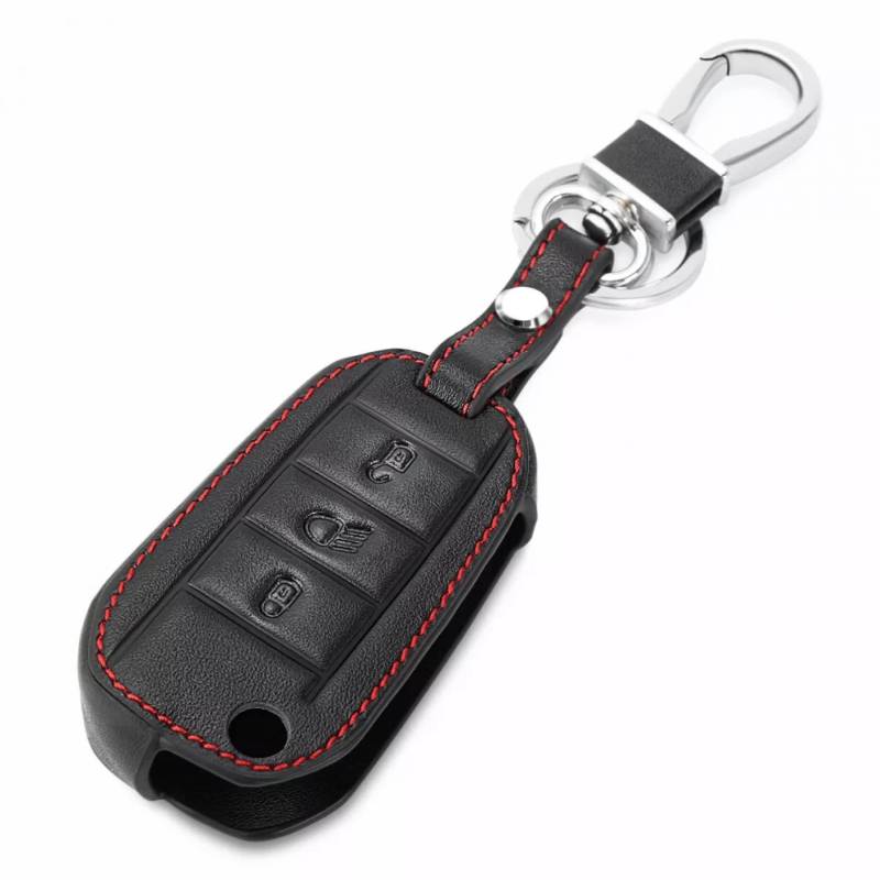 Leder Autoschlüssel Fall Remote Protector Cover Tasche Shell Schlüsselanhänger Zubehör für Peugeot 508 301 2008 3008 408 für Citroen C4 Cactus C5 C3 C4L von TATINE
