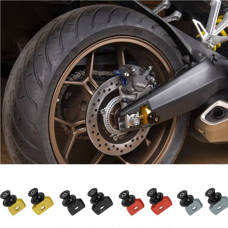 Motorrad CNC Aluminium Hinterrad Gabel Achse Slider Schwinge Spulen Ständer Pick Up für H.onda CB650R CBR650R CB 650R CBR 650R CB 650 R CBR 650 R 2019 2020 2021 2022 2023 (Schwarz) von TAZGANTAX