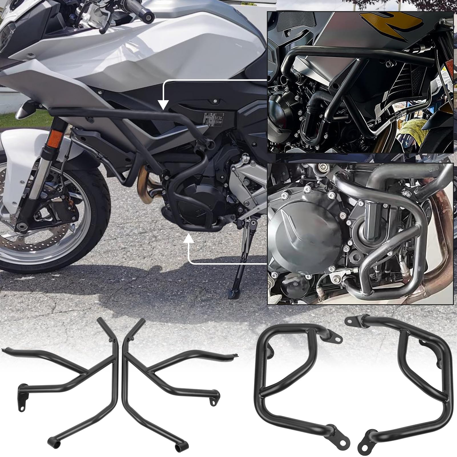Motorrad Oberer Unterer Motorschutz Sturzbügel Kühlerschutz Kompatibel mit B.M.W F900R F900XR F 900 R XR F-900-R F-900-XR 2020 2021 2022 2023 Fallender Stoßfängerrahmen Seitenschutz (1 Komplettset) Motorrad Oberer Unterer Motorschutz Sturzbügel Kühlerschutz Kompatibel mit B.M.W F900R F900XR F 900 R XR F-900-R F-900-XR 2020 2021 2022 2023 Fallender Stoßfängerrahmen Seitenschutz (1 Komplettset) von TAZGANTAX