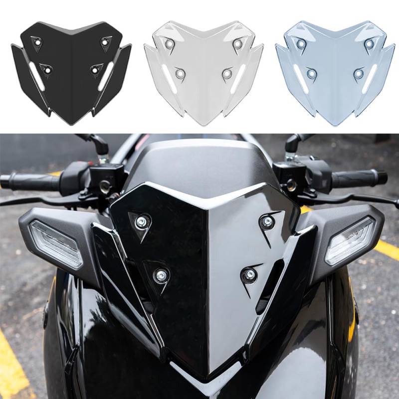 Motorrad Windschutzscheibe Frontverkleidung Windschutzscheibe für Ya-maha X-MAX 125 250 300 Xmax 125 Xmax 250 Xmax 300 2023 2024 Windabweiser Flyscreen Screen Shield Protector (Schwarzer Rauch) von TAZGANTAX