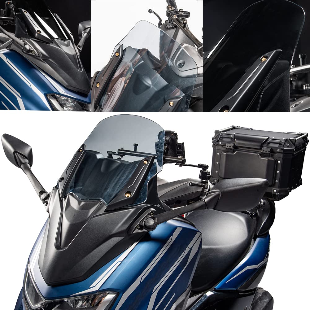 Motorrad Windschutzscheibe Windabweiser Frontverkleidung Flyscreen Protector Frontmaske Panel für Y.amaha NMAX125 155 Nmax125 155 Nmax 125 155 Nmax-155 Nmax-125 2021 2022 (Rauch) von TAZGANTAX