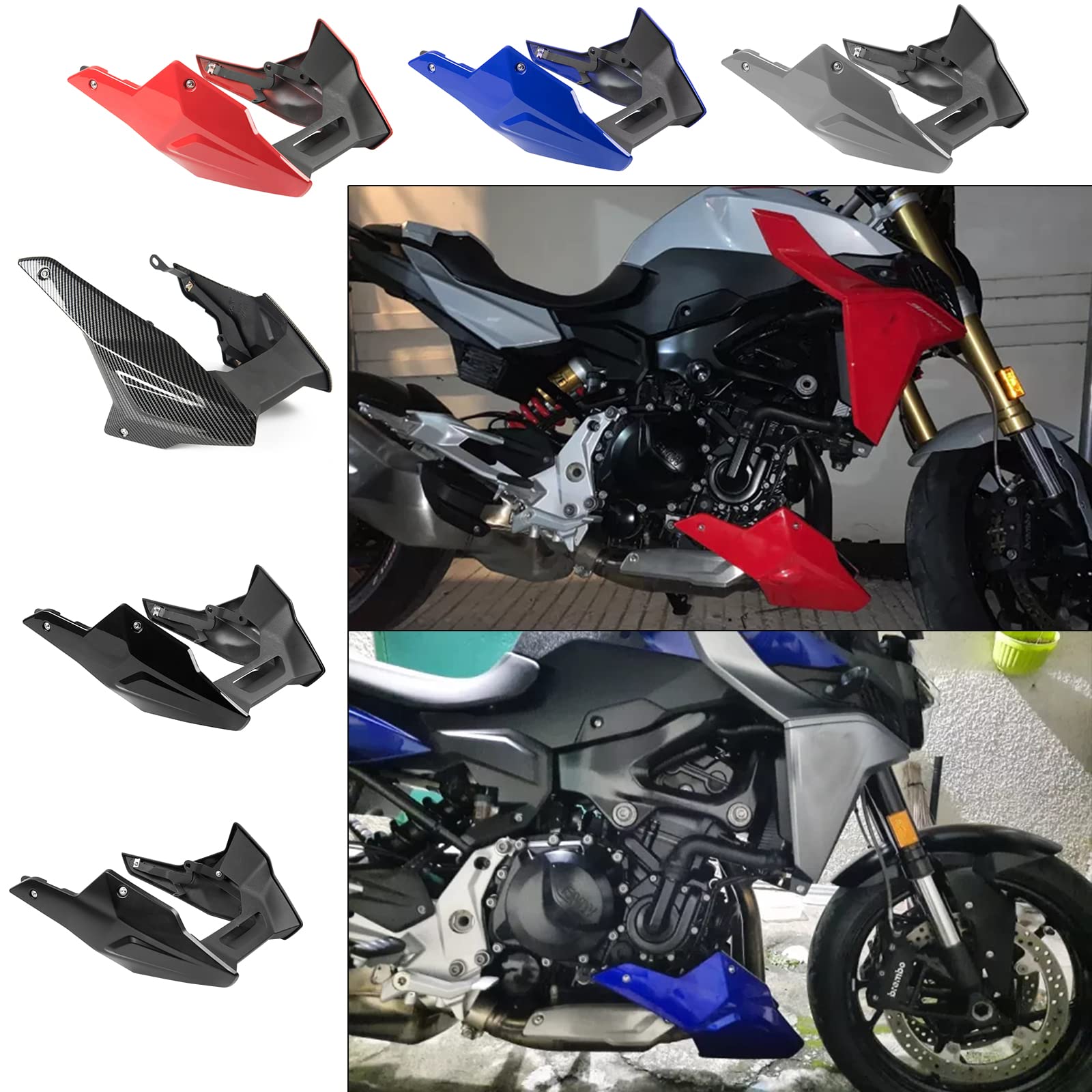 TAZGANTAX Motorrad Bellypan Belly Pan Unterer Motorspoiler Verkleidung Cowling-Cover-Body-Kit kompatibel mit F900R F900XR F 900 R F 900 XR Zubehör 2020 2021 2022 2023 2024 (Rot) von TAZGANTAX