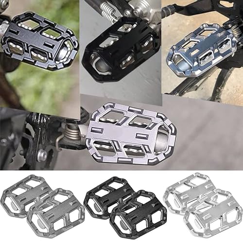 TAZGANTAX Motorrad-Fußraste Breite Fußrastenverlängerung Fußpedal Kompatibel mit B.M.W G310GS G310R R1200GS R1250GS ADV S1000XR F750GS F850GS R nine T 2013-2021 Vergrößerte Fußraste (Silber) von TAZGANTAX