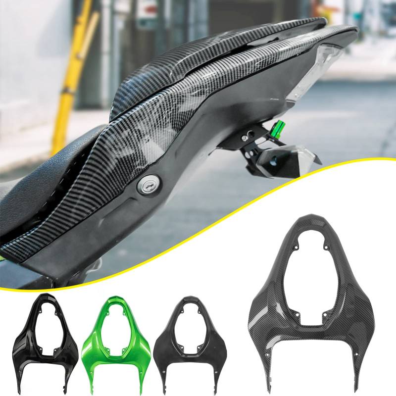 TAZGANTAX Motorrad Rücksitz Obere Verkleidungsverkleidung Sitzrahmen Panel Cover Entenschwanzschutz Kompatibel mit K-awasaki Z900 Z-900 2017 2018 2019 2020 2021 2022 2023 2024(Kohlefaser-Optik) von TAZGANTAX