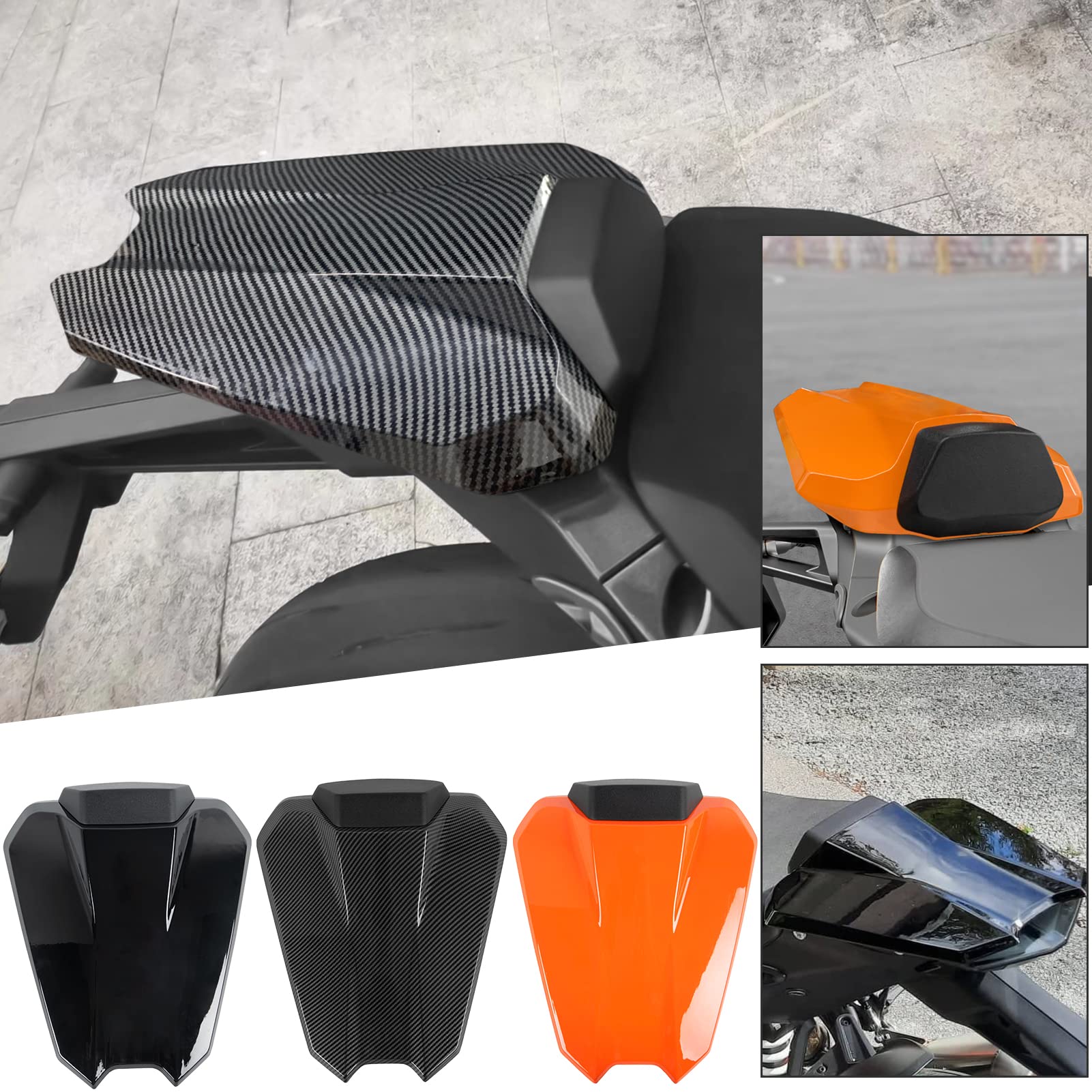 TAZGANTAX Motorrad-Rücksitzabdeckung Soziussitzabdeckung Kompatibel mit K.T.M Super Duke Superduke R 1290 2020 2021 2022 2023 Sozius-Heckabschnitt (Orange) von TAZGANTAX