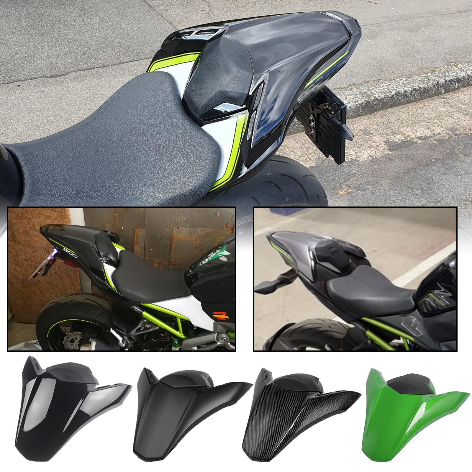 TAZGANTAX Motorrad-Rücksitzverkleidung, Soziussitz, Sitzverkleidung, Heckverkleidung für Ka-wa-sa-ki Z900 /ABS Z 900 Z-900 Zubehör 2017 2018 2019 2020 2021 2022 2023 2024(Kohlefaser-Optik) von TAZGANTAX
