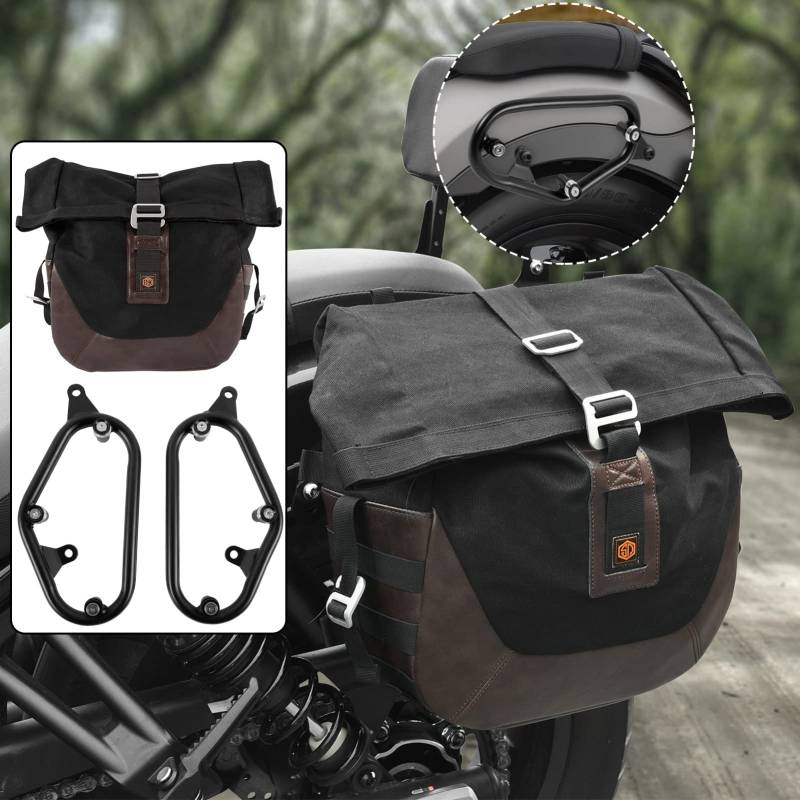 TAZGANTAX Motorrad-Satteltasche für Rebel CMX 500 300 2017 2018 2019 2020 2021 2022 2023 2024 Seitliche Aufbewahrungstasche den Beifahrersitz. Schnellverschluss. Abnehmbare Gepäcktaschen (Tasche) von TAZGANTAX
