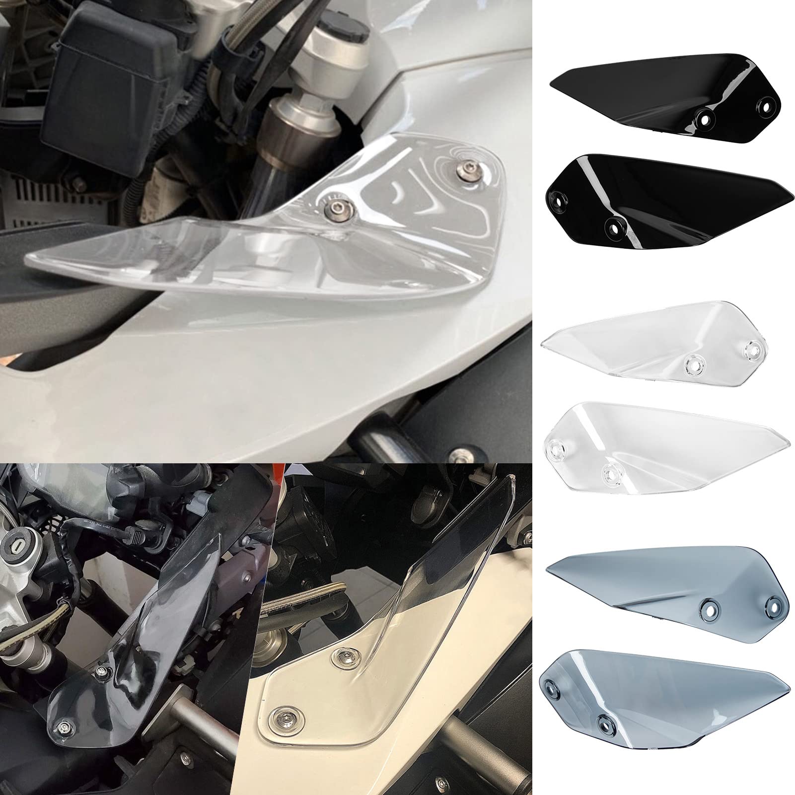 TAZGANTAX Motorrad Side Winglet Windabweiser Windschutzscheibe Handschutz Kompatibel mit B.M.W R1250GS R 1250 GS ADV (2019–2021) R1200GS R 1200 GS Adventure ADV (2014–2020) (Grauer Rauch) von TAZGANTAX