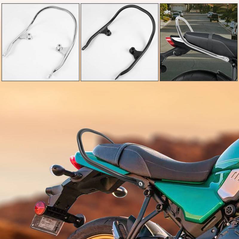 TAZGANTAX Motorrad Sozius Haltegriff hinten Z650RS Heck Handlauf Griff Soziussitz Seite Armlehne Kit Kompatibel mit K-awasaki Z650 RS Z-650-RS Z650 RS 2021 2022 2023 2024 (Schwarz) von TAZGANTAX