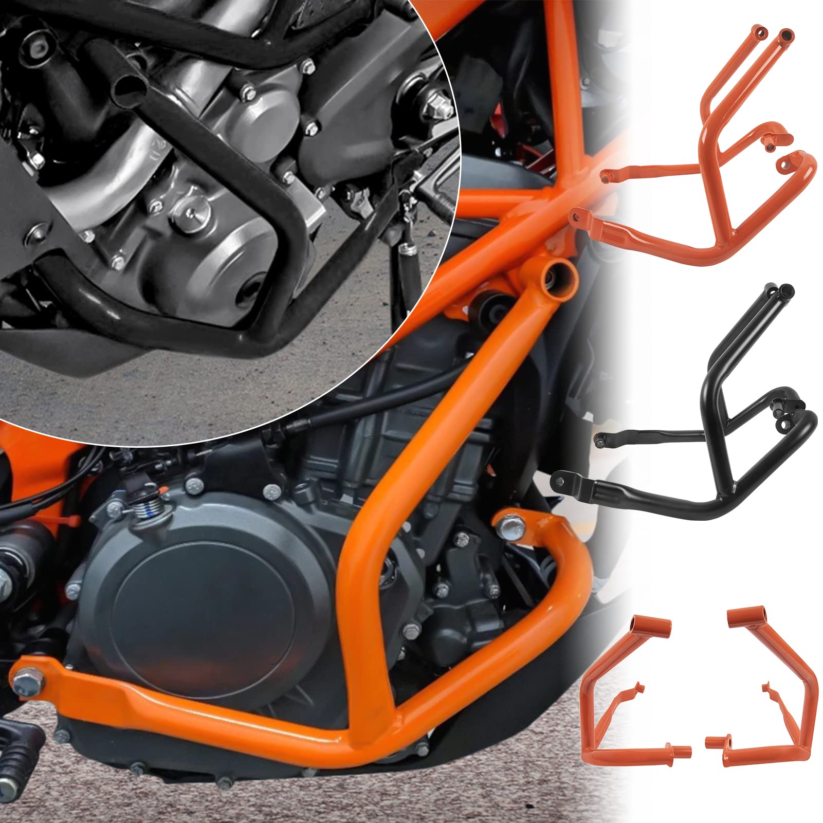 TAZGANTAX Motorrad Stahl Motorschutz Sturzbügel Sturzbügel Rahmenschutz Kompatibel mit K.T.M Duke 250 Duke 390 Duke 250 390 2017-2022 2018 2019 2020 21 (Orange) von TAZGANTAX