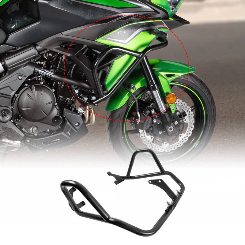 TAZGANTAX Motorrad Stahl Motorschutzbügel Sturzbügel Rahmenschutz kompatibel mit Versys 650 Versys-650 KLE650 KLE 650 2022 2023 2024 Highway Tankschutz von TAZGANTAX