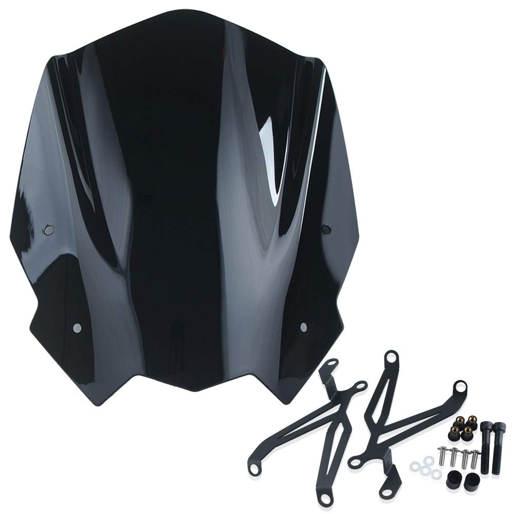 TAZGANTAX Motorrad Touring Windschutzscheibe Flyscreen Protector für G310R Windschutzscheibe Windabweiser Kompatibel mit B.M.W G310 R G-310-R 2016 2017 2018 2019 2020 2021 2022 Visier Zubehör(Schwarz) von TAZGANTAX