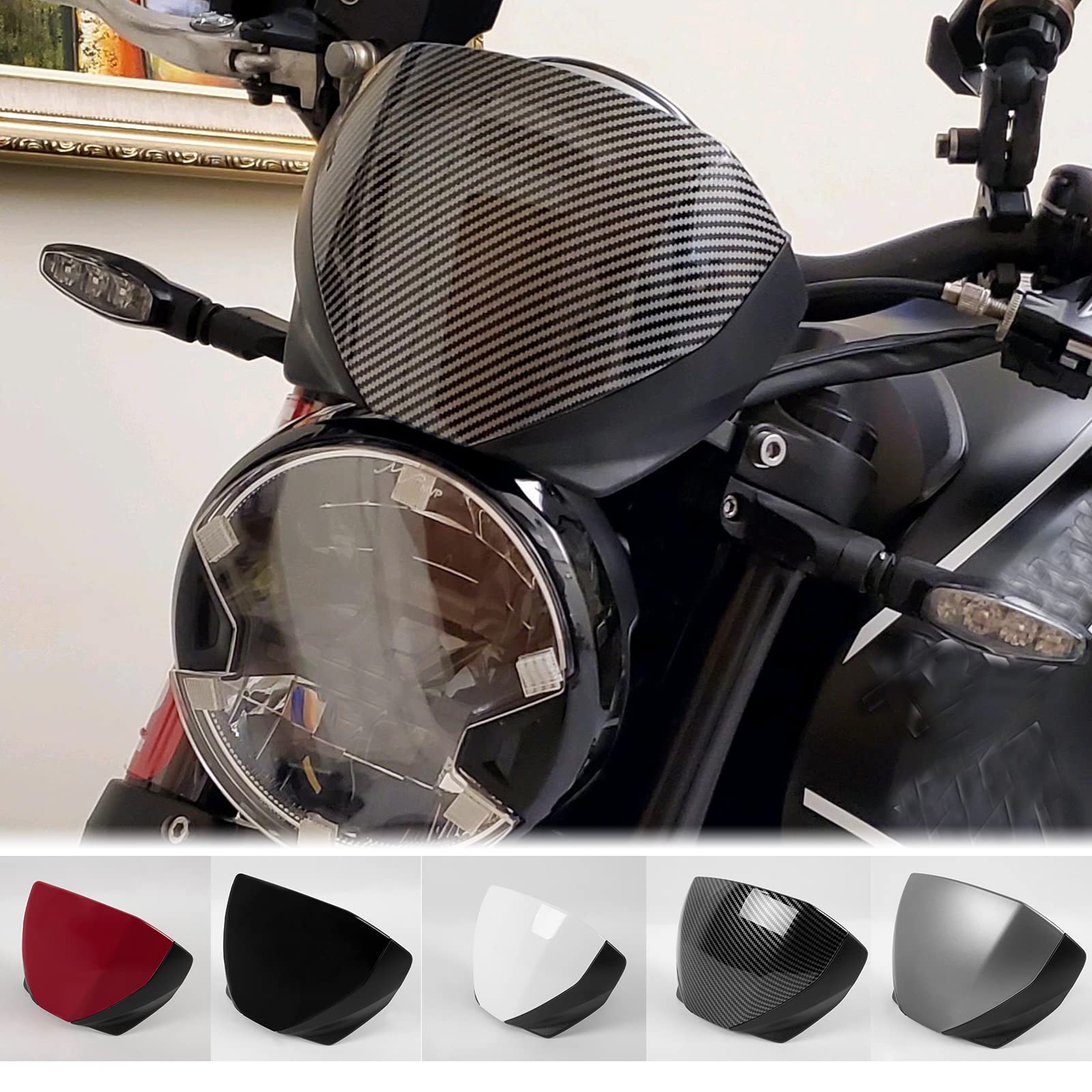 TAZGANTAX Motorrad obere vordere Verkleidungshaube Scheinwerfer Windschutz Frontmaske Nasenschutzhaube kompatibel mit Tri-umph Trident 660 Trident 660 Trident-660 Zubehör 2021 2022 2023 (Schwarz) von TAZGANTAX