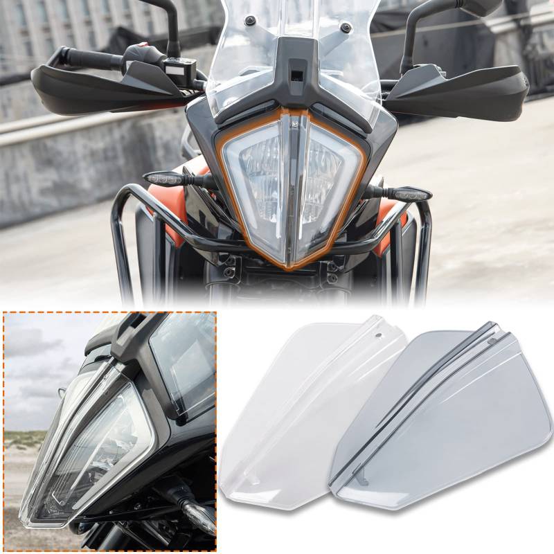 TAZGANTAX Scheinwerferschutz schutzfolie für 390 790 890 ADV Scheinwerferverkleidungsabdeckung Kompatibel mit K.T.M 390 790 Adventure 890 Adventure ADV S R 2019 2020 2021 2022 (Leichter Rauch) von TAZGANTAX