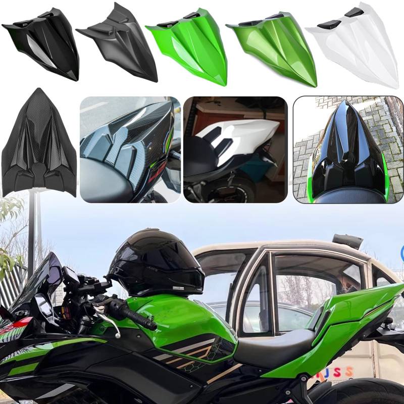TAZGANTAX Verkleidungsabdeckung für den Soziussitz des Motorrads, kompatibel mit Ka-wa-sa-ki Z650 Ninja 650 Z-650 NINJA-650 Zubehör 2017 2018 2019 2020 2021 2022 2023 2024(Kohlefaser-Optik) von TAZGANTAX