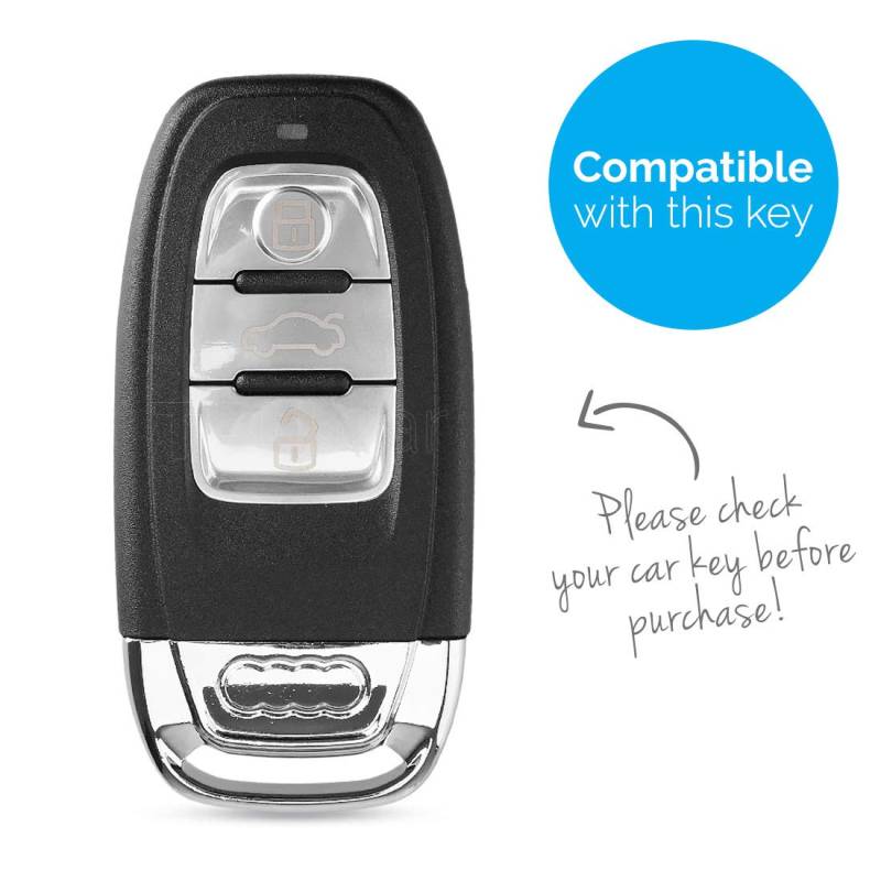TBU car Autoschlüssel Hülle kompatibel mit Audi 3 Tasten (Keyless Entry) - Schutzhülle aus Silikon - Auto Schlüsselhülle Cover in Weiß von TBU car