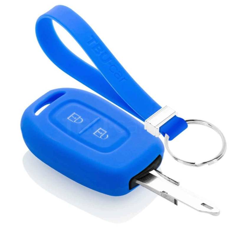 TBU car Autoschlüssel Hülle kompatibel mit Dacia 2 Tasten - Schutzhülle aus Silikon - Auto Schlüsselhülle Cover in Blau von TBU car