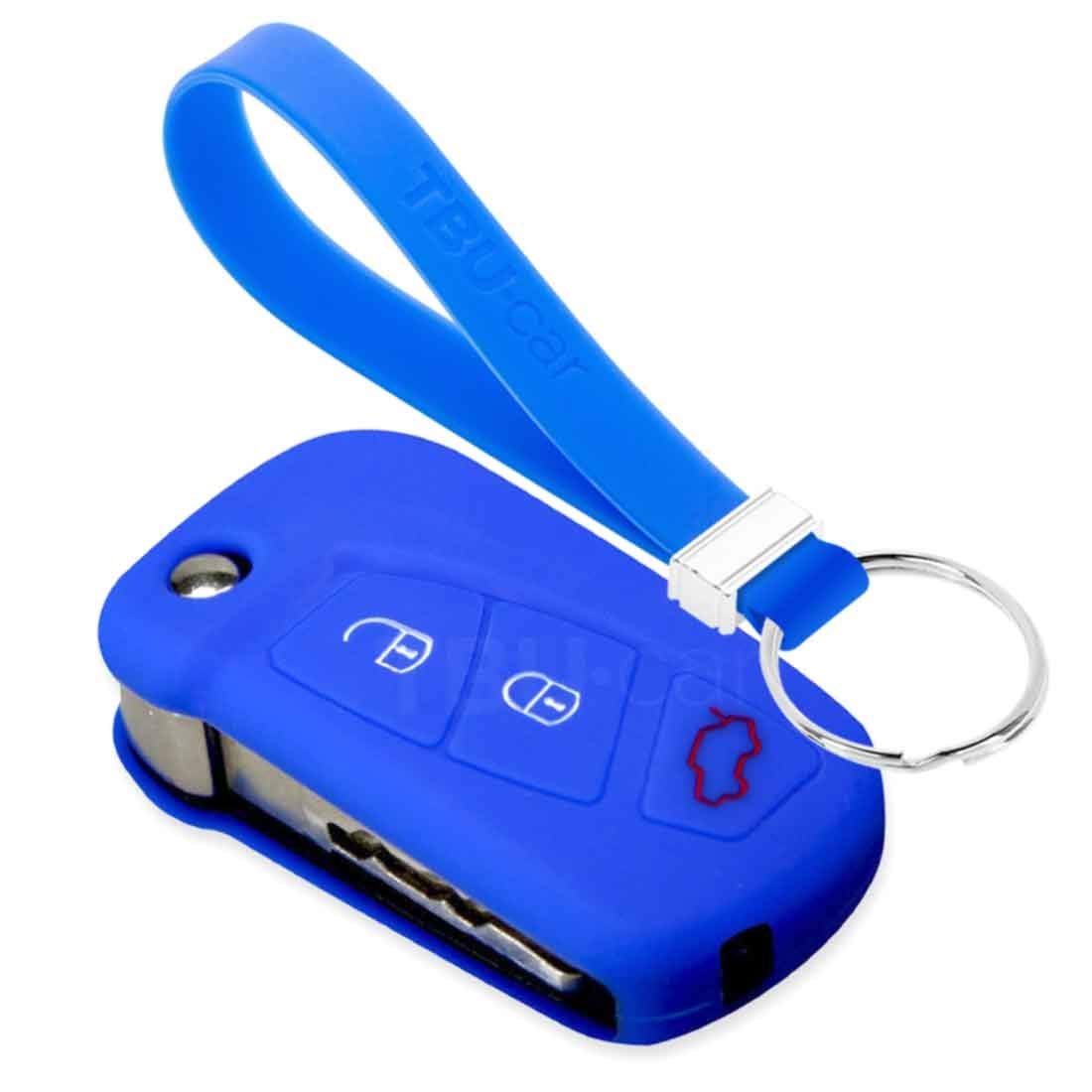 TBU car Autoschlüssel Hülle kompatibel mit Ford 3 Tasten (KA) - Schutzhülle aus Silikon - Auto Schlüsselhülle Cover in Blau von TBU car