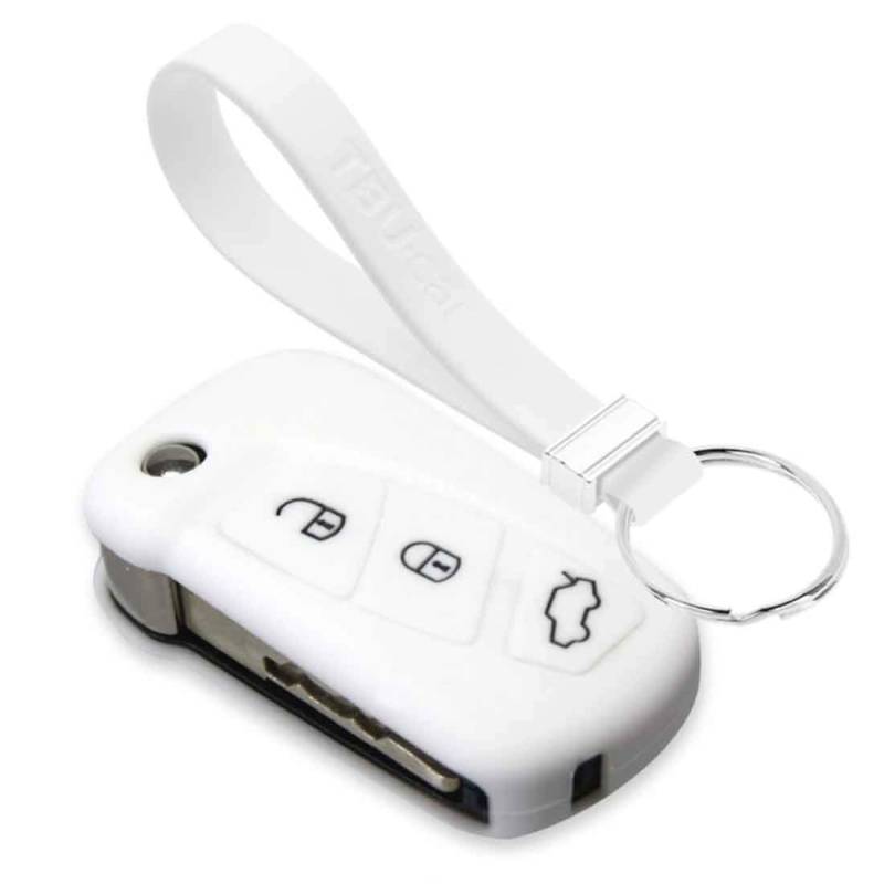 TBU car Autoschlüssel Hülle kompatibel mit Ford 3 Tasten (KA) - Schutzhülle aus Silikon - Auto Schlüsselhülle Cover in Weiß von TBU car