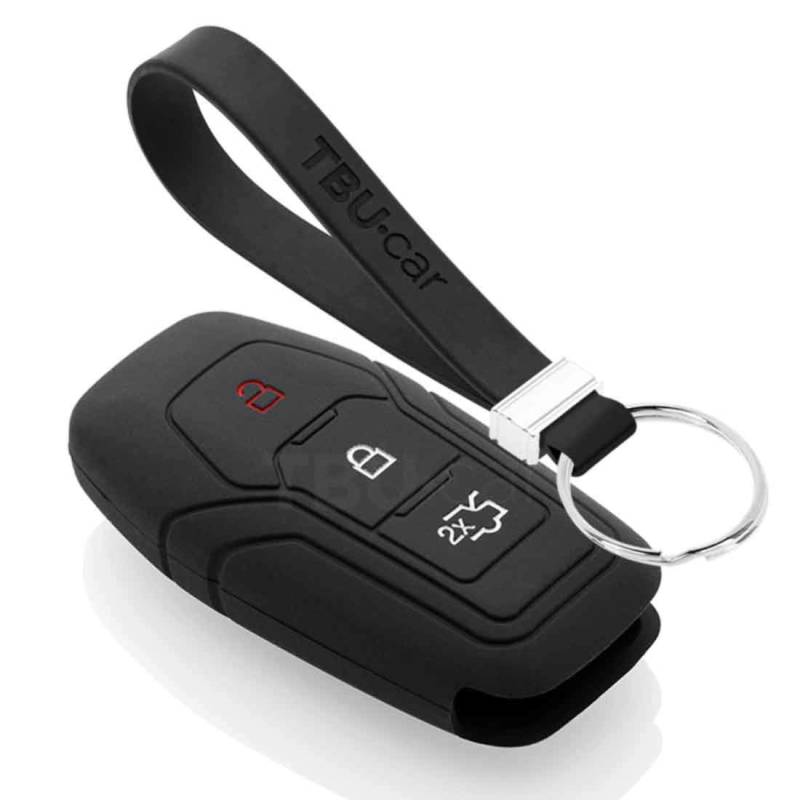 TBU car Autoschlüssel Hülle kompatibel mit Ford 3 Tasten (Keyless Entry) - Schutzhülle aus Silikon - Auto Schlüsselhülle Cover in Schwarz von TBU car