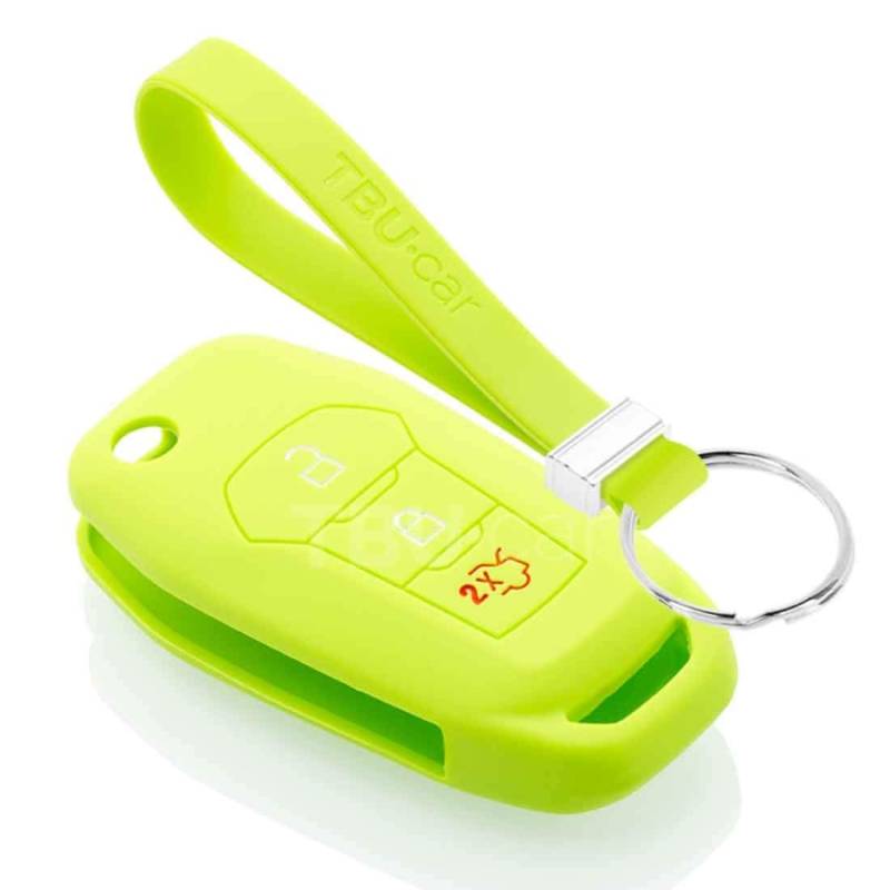 TBU car Autoschlüssel Hülle kompatibel mit Ford 3 Tasten - Schutzhülle aus Silikon - Auto Schlüsselhülle Cover in Lindgrün von TBU car