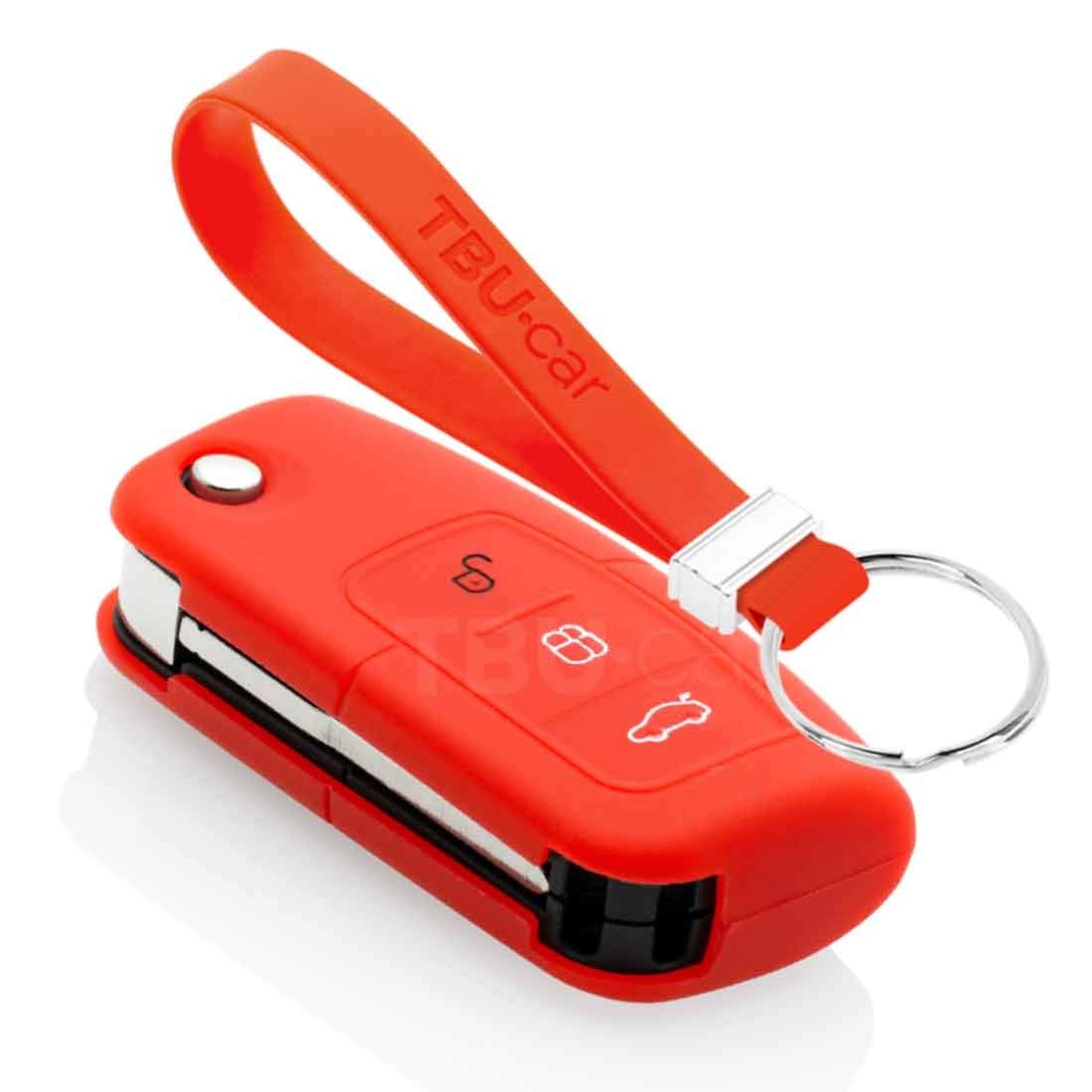TBU car Autoschlüssel Hülle kompatibel mit Ford 3 Tasten - Schutzhülle aus Silikon - Auto Schlüsselhülle Cover in Rot von TBU car