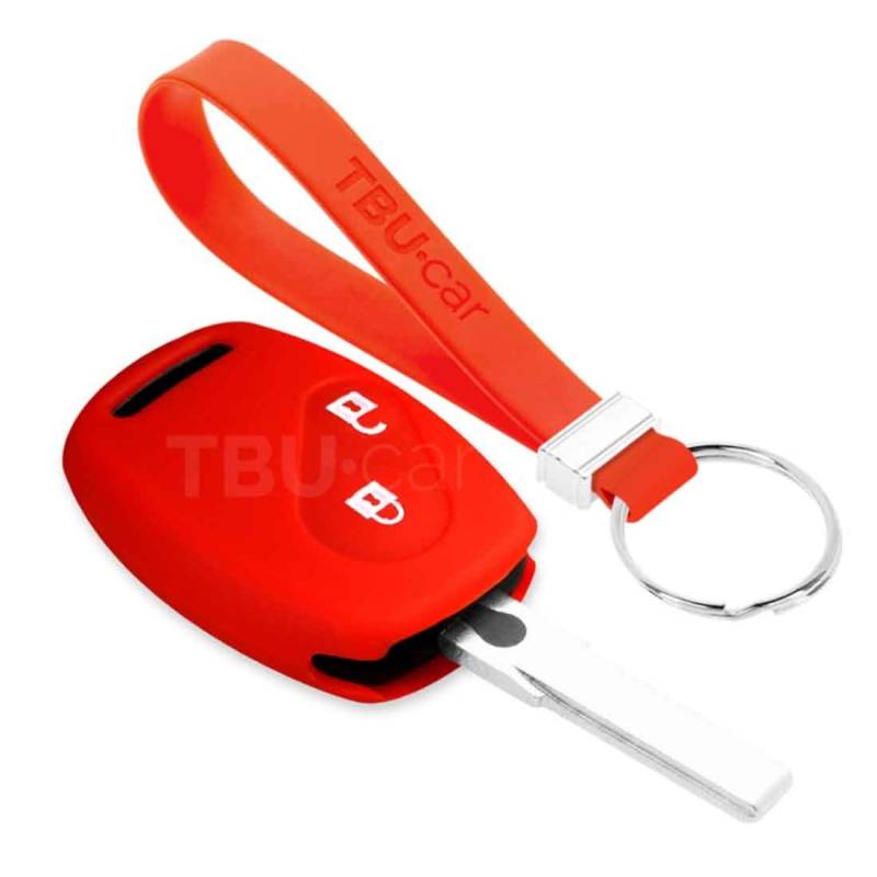 TBU car Autoschlüssel Hülle kompatibel mit Honda 2 Tasten - Schutzhülle aus Silikon - Auto Schlüsselhülle Cover in Rot von TBU car