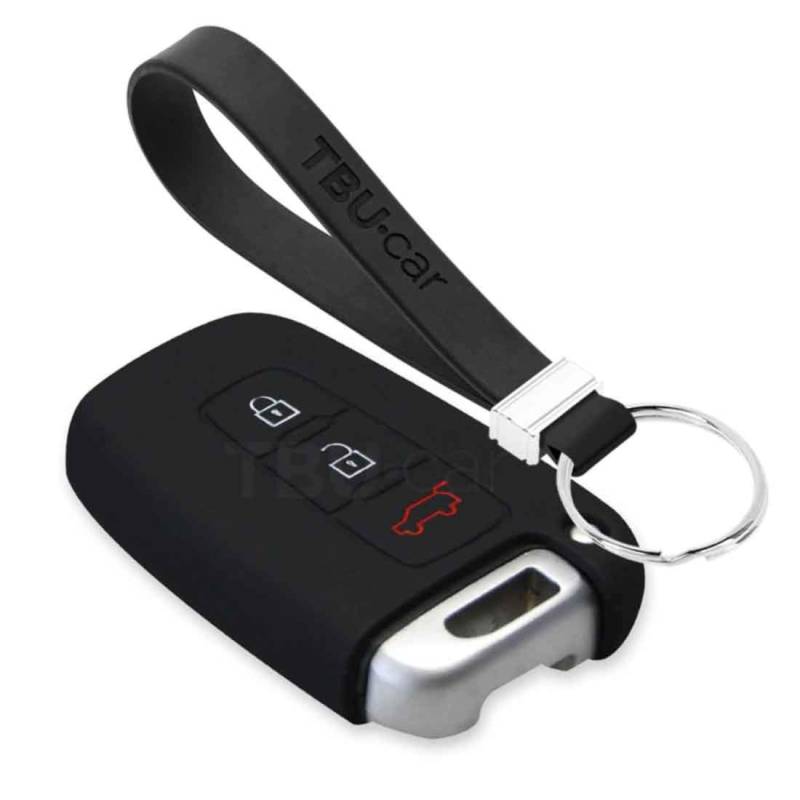 TBU car Autoschlüssel Hülle kompatibel mit Hyundai 3 Tasten (Keyless Entry) - Schutzhülle aus Silikon - Auto Schlüsselhülle Cover in Schwarz von TBU car