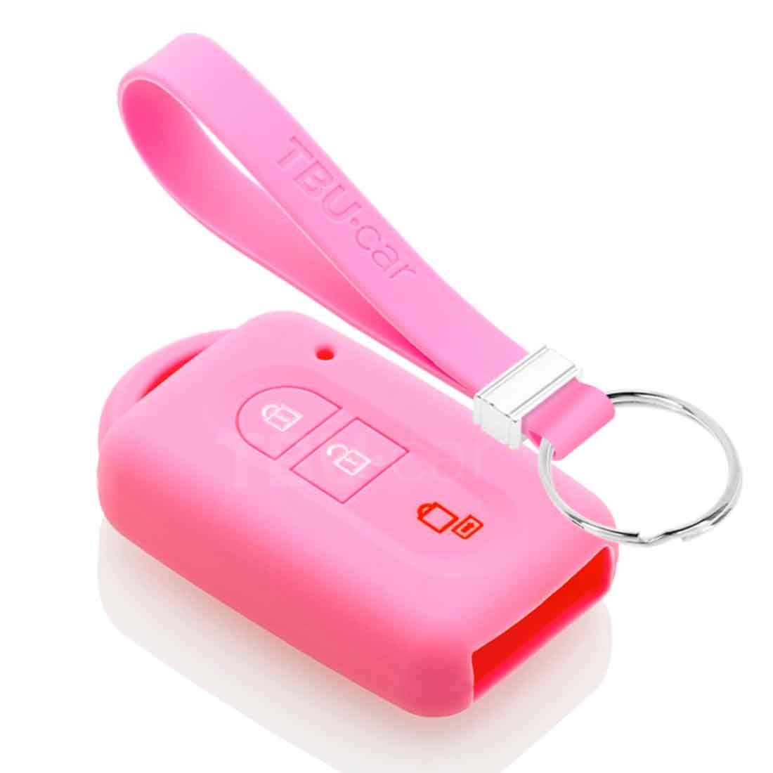 TBU car Autoschlüssel Hülle kompatibel mit Nissan 2 Tasten (Keyless Entry) - Schutzhülle aus Silikon - Auto Schlüsselhülle Cover in Rosa von TBU car