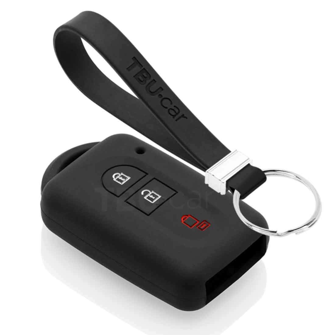 TBU car Autoschlüssel Hülle kompatibel mit Nissan 2 Tasten (Keyless Entry) - Schutzhülle aus Silikon - Auto Schlüsselhülle Cover in Schwarz von TBU car