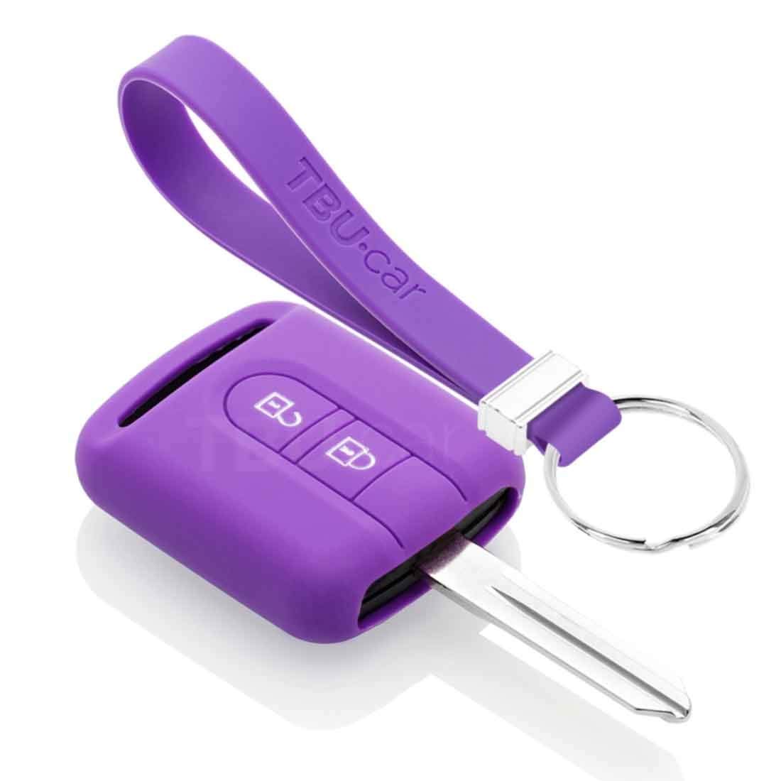 TBU car Autoschlüssel Hülle kompatibel mit Nissan 2 Tasten - Schutzhülle aus Silikon - Auto Schlüsselhülle Cover in Violett von TBU car