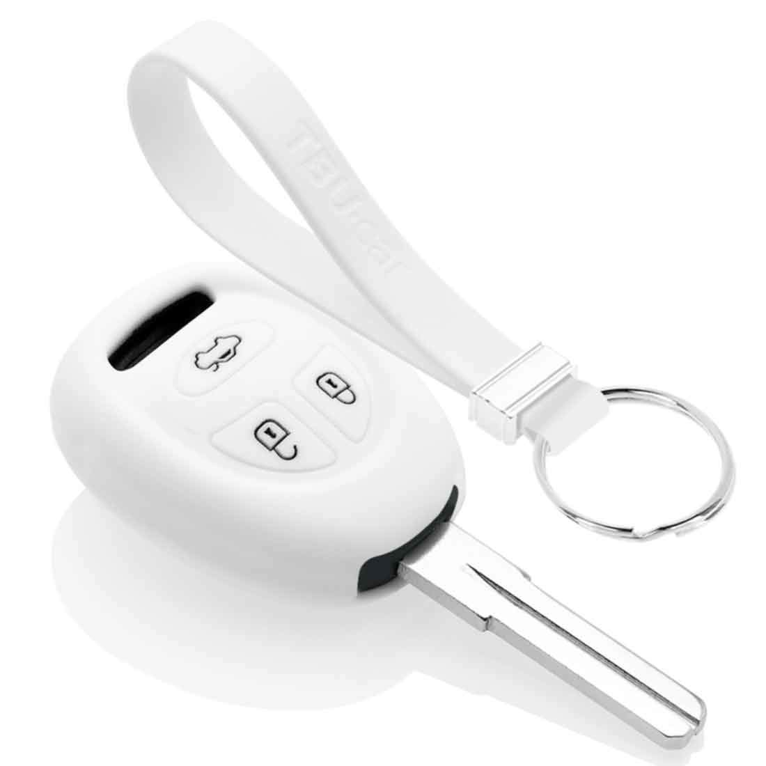 TBU car Autoschlüssel Hülle kompatibel mit Saab 3 Tasten - Schutzhülle aus Silikon - Auto Schlüsselhülle Cover in Weiß von TBU car