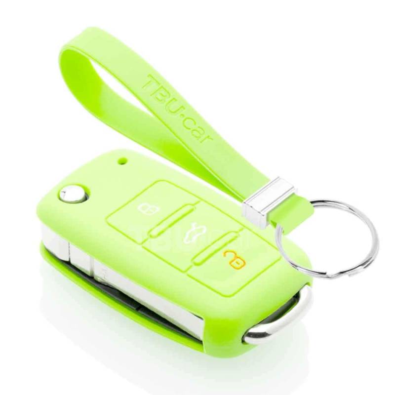 TBU car Autoschlüssel Hülle kompatibel mit Skoda 3 Tasten - Schutzhülle aus Silikon - Auto Schlüsselhülle Cover in Im Dunkeln leuchten von TBU car