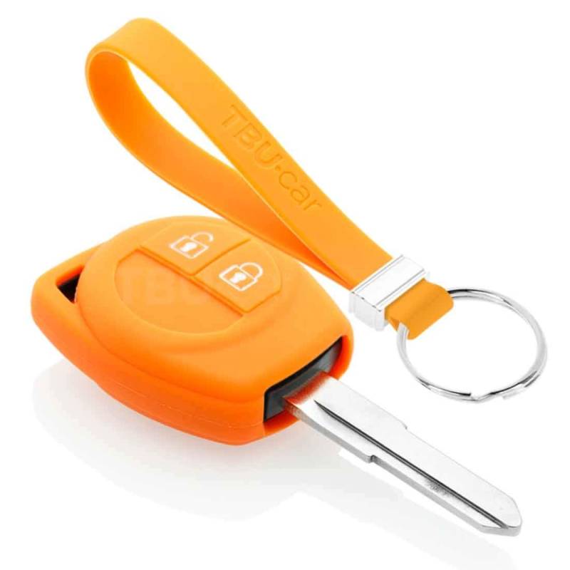 TBU car Autoschlüssel Hülle kompatibel mit Suzuki 2 Tasten - Schutzhülle aus Silikon - Auto Schlüsselhülle Cover in Orange von TBU car