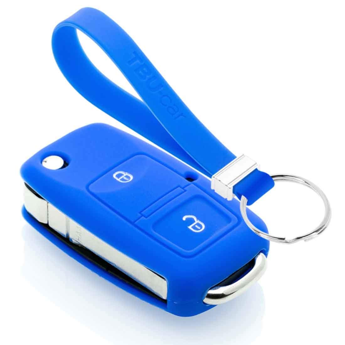 TBU car Autoschlüssel Hülle kompatibel mit VW 2 Tasten - Schutzhülle aus Silikon - Auto Schlüsselhülle Cover in Blau von TBU car