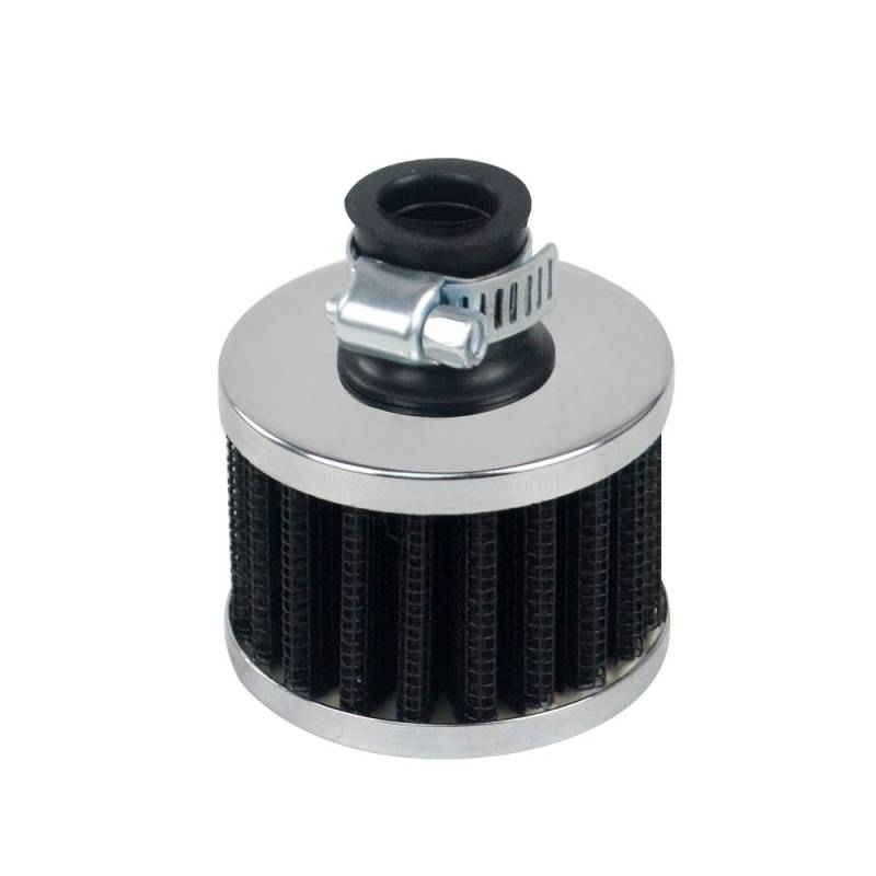 Luftfilter Einlage Universal-12-mm-Motorrad-Luftfilter Für Auto-Lufteinlass Kurbelgehäuseentlüftungsabdeckung Entlüftungsfilter Motorradzubehör Ersatzteile Für AIT12(BLACK) von TBUOIUE