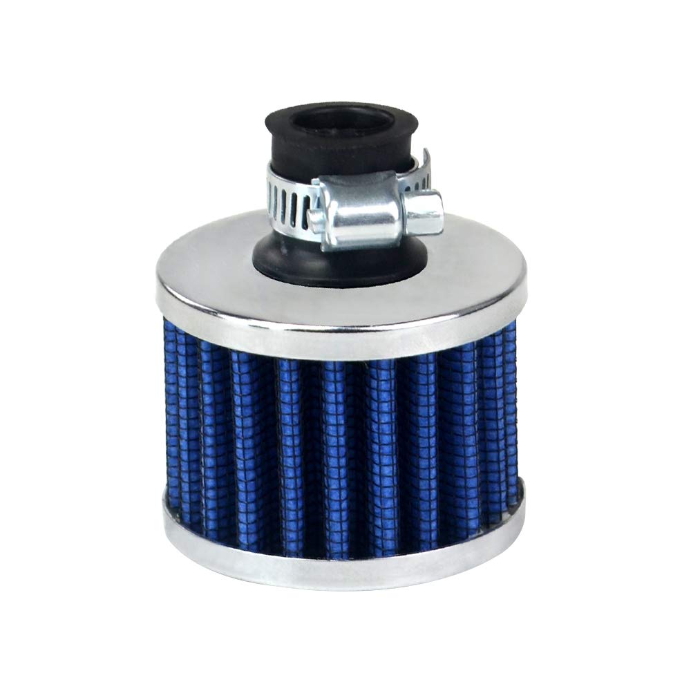 Luftfilter Einlage Universal-12-mm-Motorrad-Luftfilter Für Auto-Lufteinlass Kurbelgehäuseentlüftungsabdeckung Entlüftungsfilter Motorradzubehör Ersatzteile Für AIT12(BLUE) von TBUOIUE