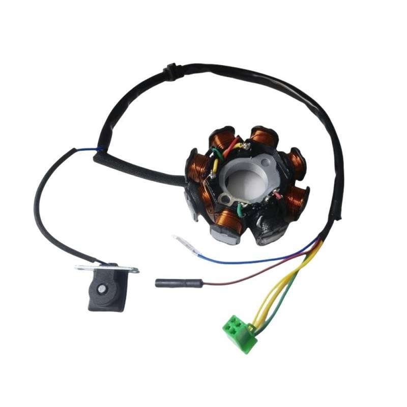 TBUOIUE Stator Spule 8-poliger 5-Draht-Magneto-Stator Für 4-Takt-Roller Moped ATV, Go-Kar GY6 125, GY6 150 Cc 152QMi 157QMJ, 1P57QMJ von TBUOIUE
