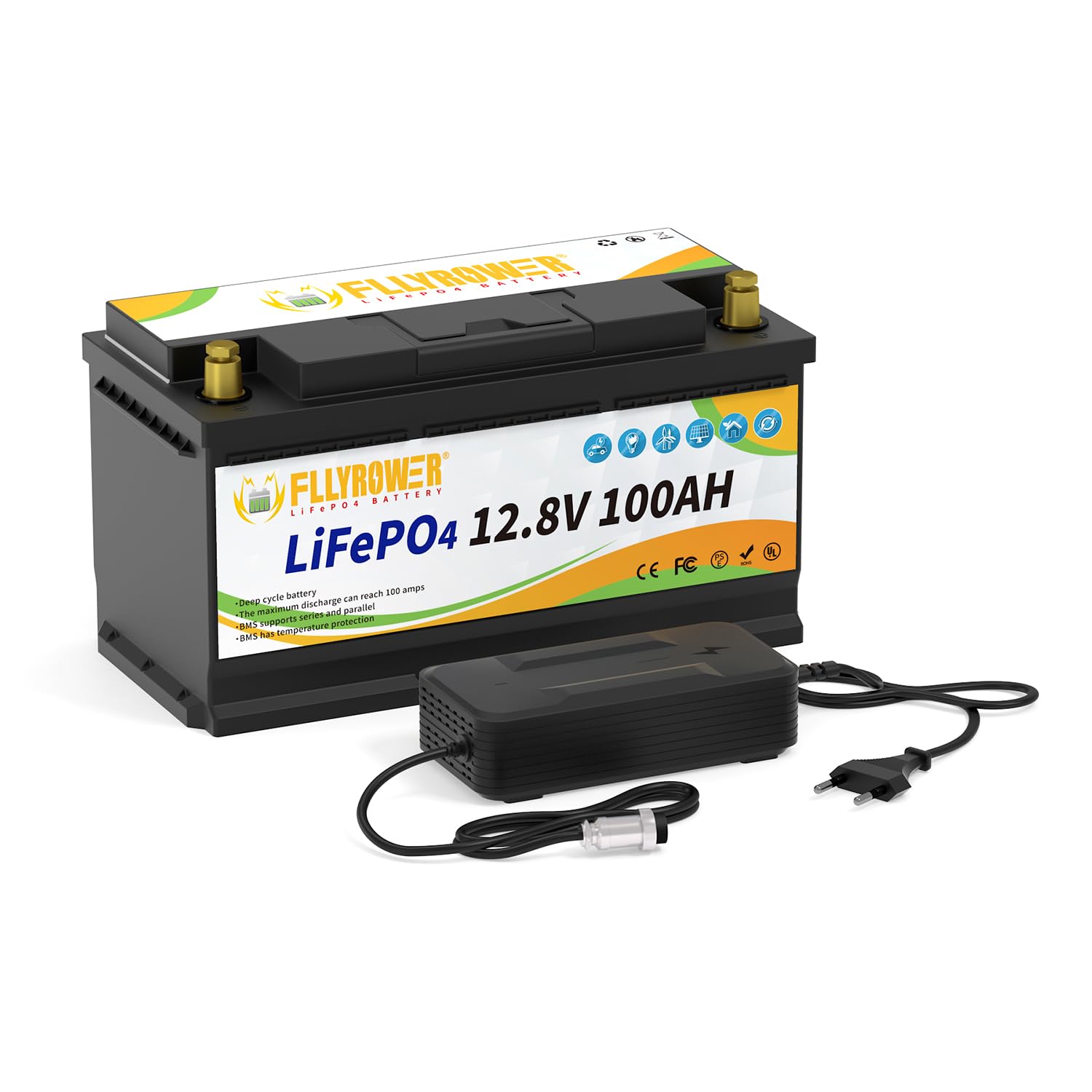 12V 100Ah LifePo4 Batterie Deep Cycles mit BMS für Trolling Motor Solar Wohnmobil Haushaltsgeräte Marine Golfwagen Netzteil Notbeleuchtung von TCBWORTH
