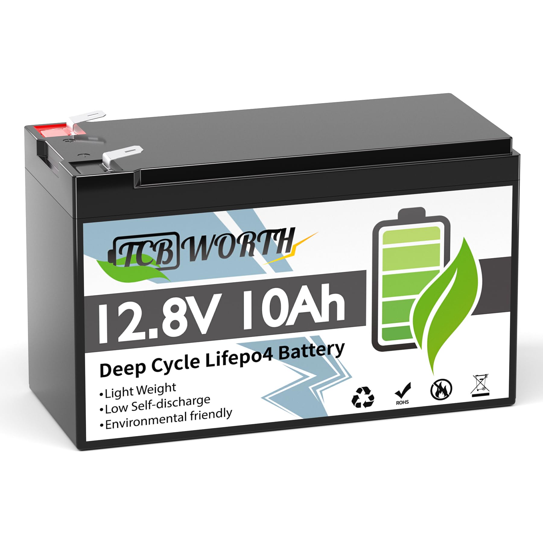 TCBWORTH LiFePO4 12V 10Ah Batterie, Deep Cycle Mini Lithium Batterie, 10A BMS, Ideal für Wohnmobil, Solaranlage, Camping, Notbeleuchtung, Kamera, Alarmanlage TCBWORTH LiFePO4 12V 10Ah Batterie, Deep Cycle Mini Lithium Batterie, 10A BMS, Ideal für Wohnmobil, Solaranlage, Camping, Notbeleuchtung, Kamera, Alarmanlage von TCBWORTH