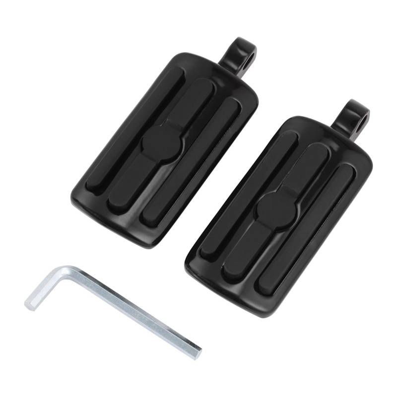 TCMT 10 mm Motorrad-Fußrasten Passend für Harley Street Glide Road King männliche Peg-Halterung (Stil A Fußrasten, schwarz) von TCMT