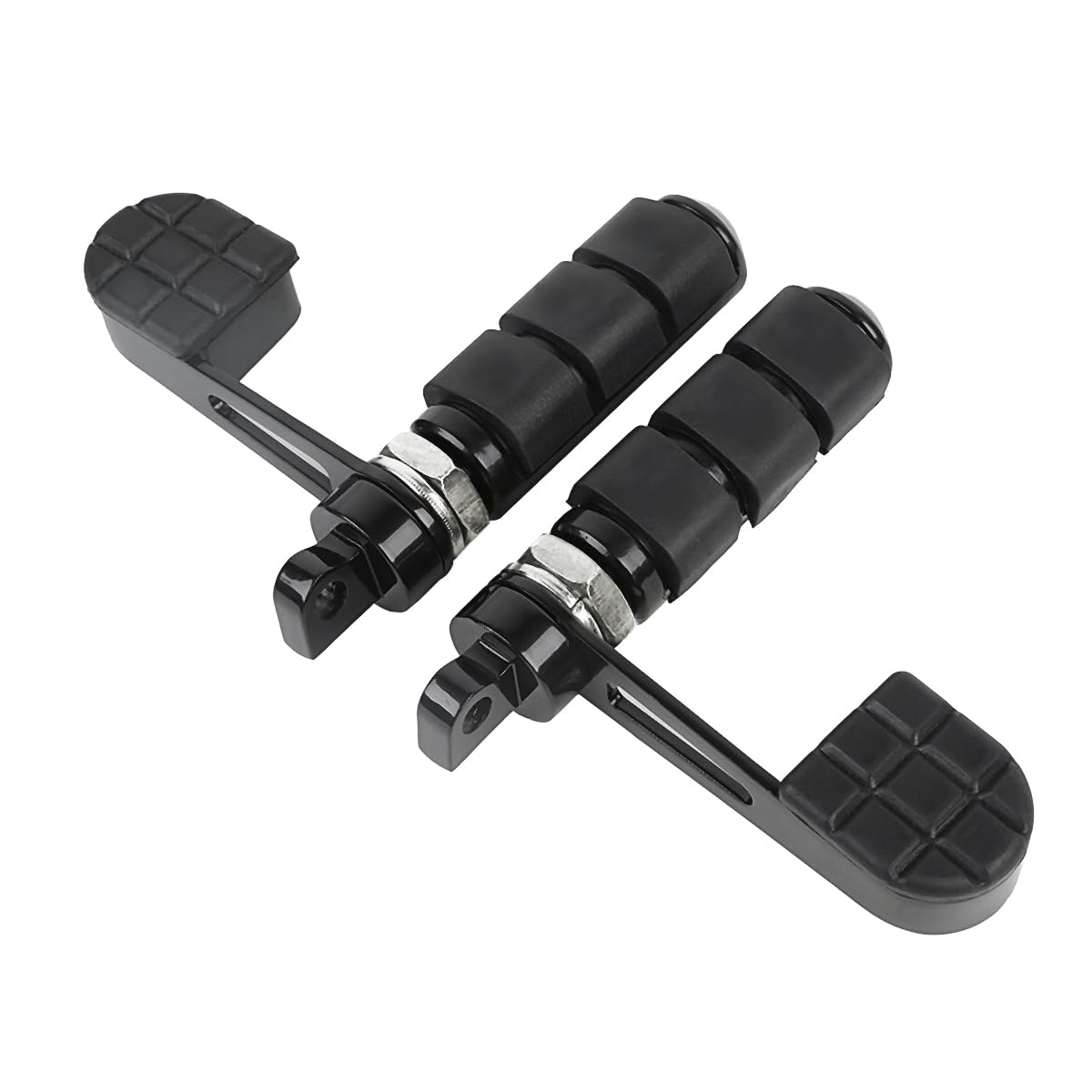 TCMT Anti Vibration Steigbügel Fersenstütze Fußrasten passend für Harley Dyna Super Glide Wide Glide Street Bob Fat Bob Low Rider Heritage Softail Night Train Deluxe Sportster XL1200 XL883 (schwarz) von TCMT