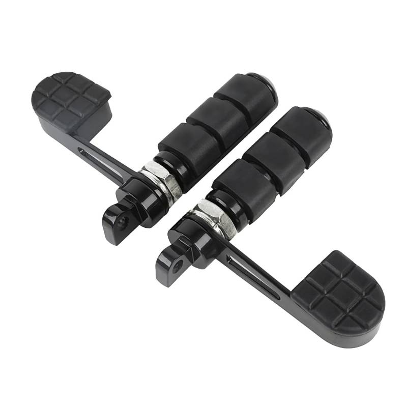 TCMT Anti Vibration Steigbügel Fersenstütze Fußrasten passend für Harley Dyna Super Glide Wide Glide Street Bob Fat Bob Low Rider Heritage Softail Night Train Deluxe Sportster XL1200 XL883 (schwarz) von TCMT