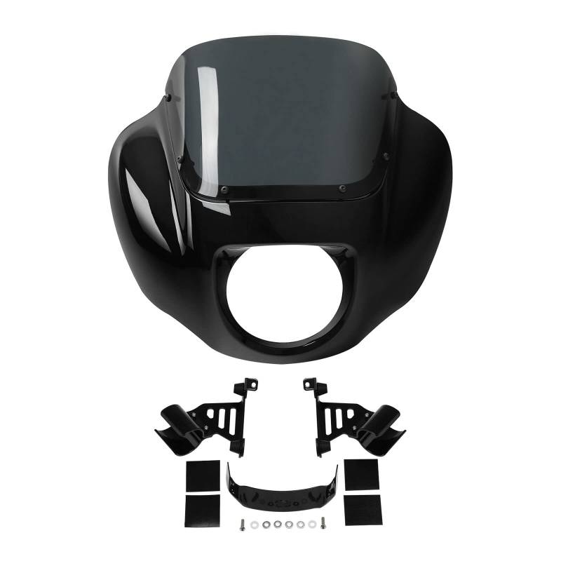 TCMT Scheinwerfer-Viertelverkleidung Windschutzscheiben-Halterungs-Kit passend für Harley Softail Low Rider FXLR Street Bob FXBB 2018-20 Low Rider S FXLRS 20-25 Softail Standard FXST 20-24 von TCMT