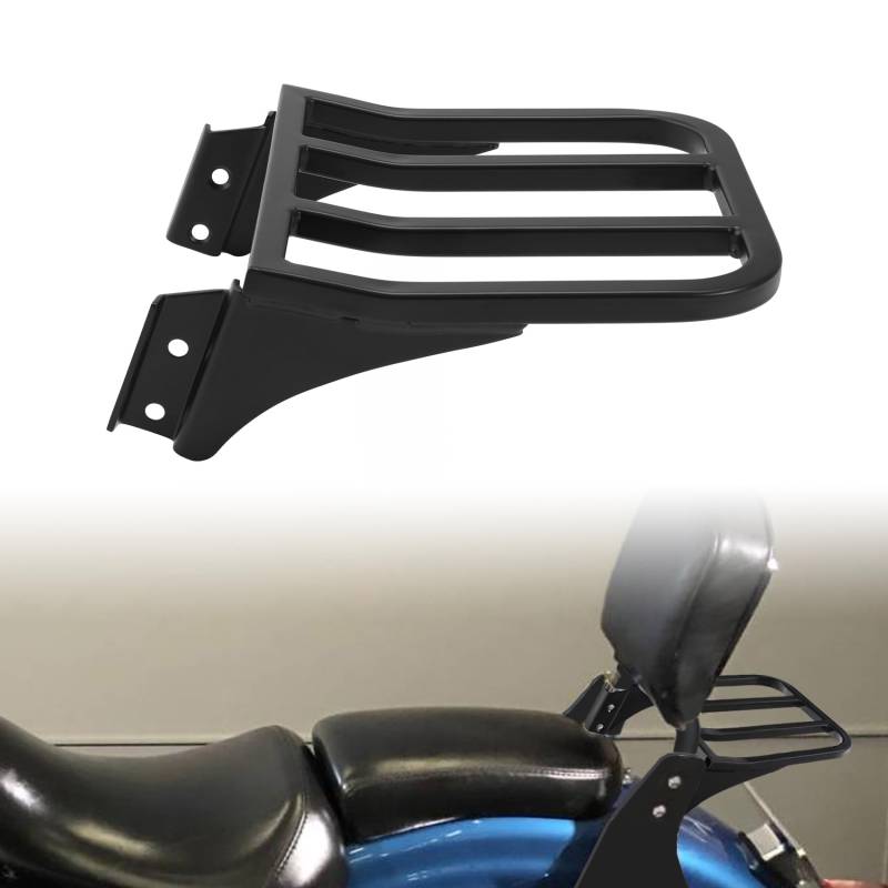 TCMT Schwarzer Gepäckträger für Sissy Bar Rückenlehne, passend für Harley Sportster XL 883 1200 2004–2022 von TCMT