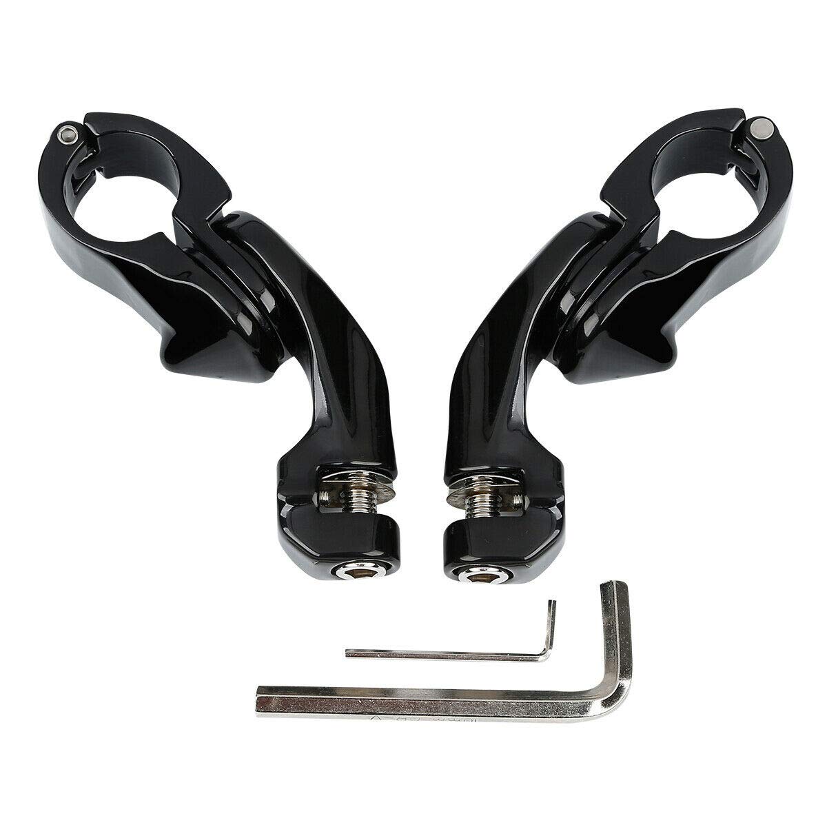 TCMT schwarz kurz abgewinkelt verstellbar 32 mm Highway Peg Mount Kit für Harley Davidson New von TCMT