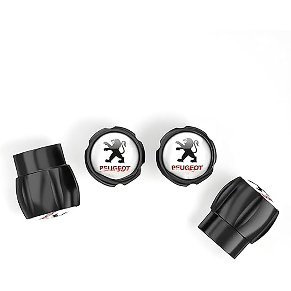 Autoreifen-Ventilkappen für Peugeot 206 207 301 307 308 508 607 2008 3008 4008, Autoreifen-Staubkappen, korrosionsbeständige Dichtung, Autoreifen-Zubehör.,normal-A/Black Autoreifen-Ventilkappen für Peugeot 206 207 301 307 308 508 607 2008 3008 4008, Autoreifen-Staubkappen, korrosionsbeständige Dichtung, Autoreifen-Zubehör.,normal-A/Black von TCMYQS