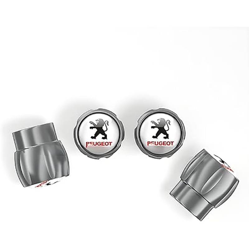 Autoreifen-Ventilkappen für Peugeot 206 207 301 307 308 508 607 2008 3008 4008, Autoreifen-Staubkappen, korrosionsbeständige Dichtung, Autoreifen-Zubehör.,normal-D/Grey von TCMYQS